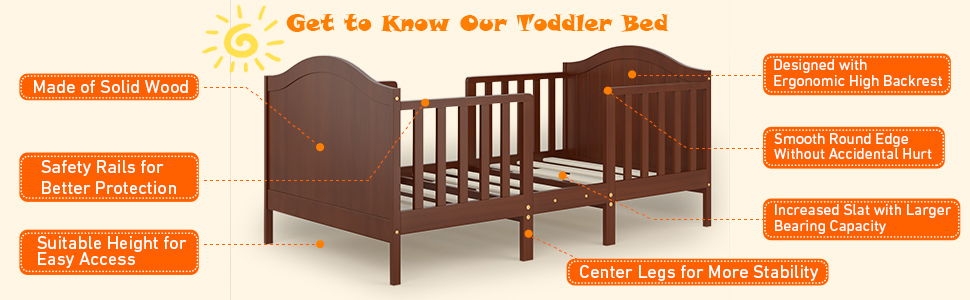 toddler bed with bed rails