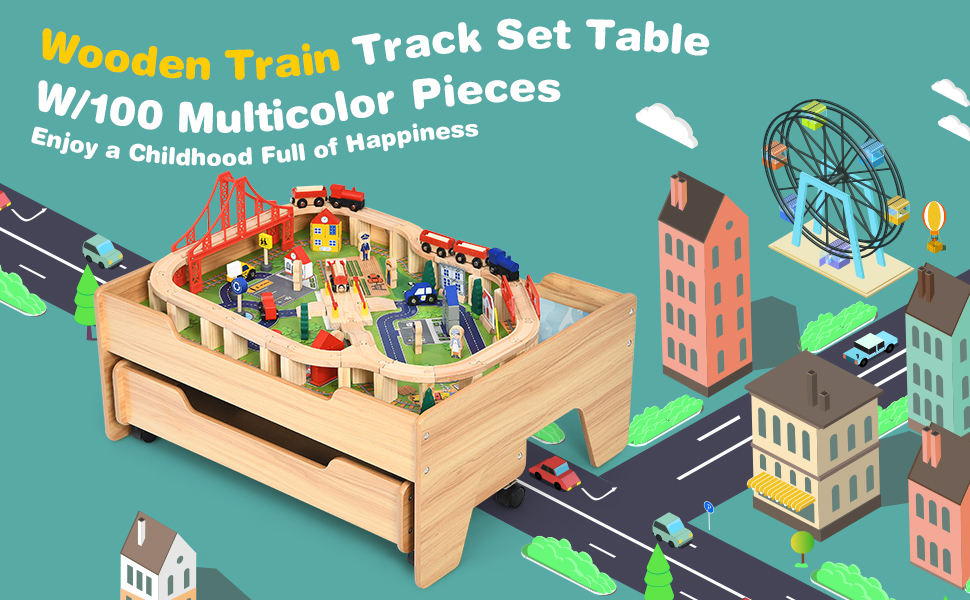 Wood Kids Activity Table - Costzon
