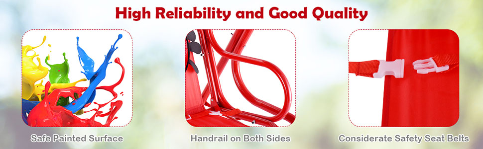 Handrail and considerate safety seat belts will offer high reliability and good quality.