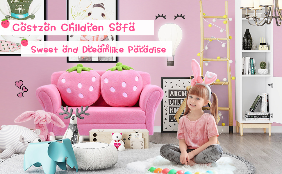 kids sofa 2 seat with pillows