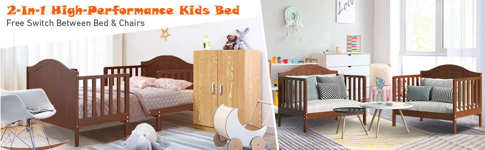2 in 1 Convertible Toddler Bed