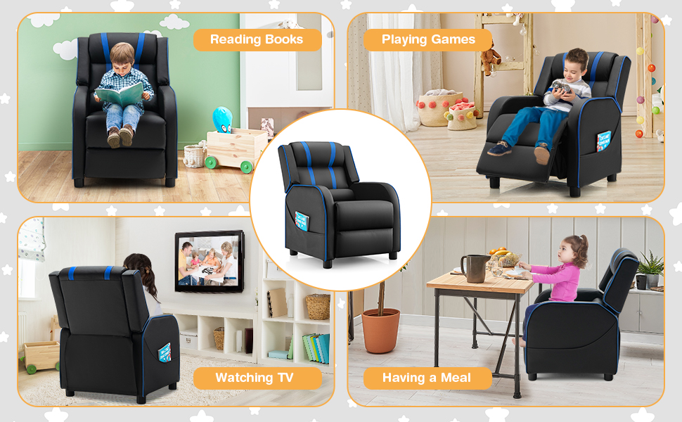 kids Gaming Recliner Chair for reading, playing games, watching TV