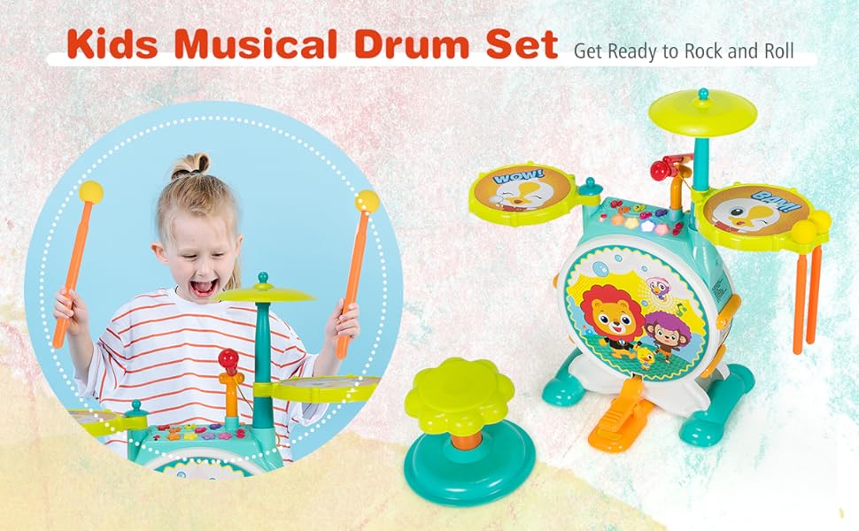 Toy Drum Set for Toddlers
