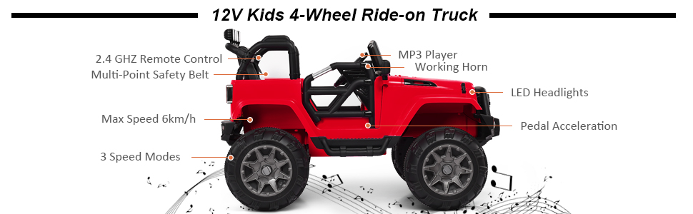 12V Battery Powered Electric Ride On Car - Costzon
