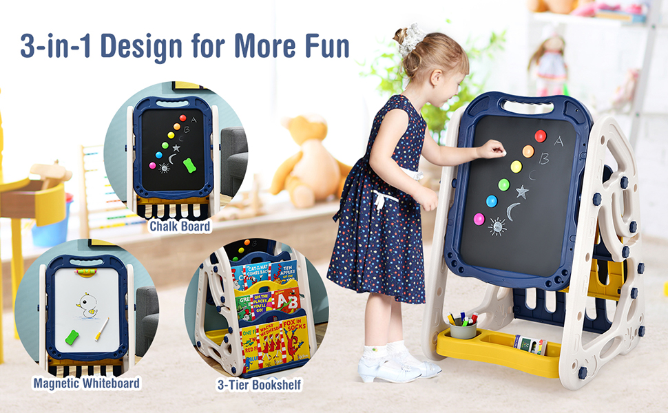 3 in 1 Art Easel for Kids