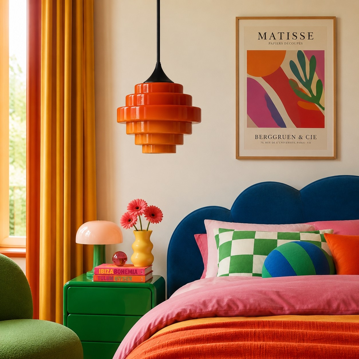 Orange bedroom scene