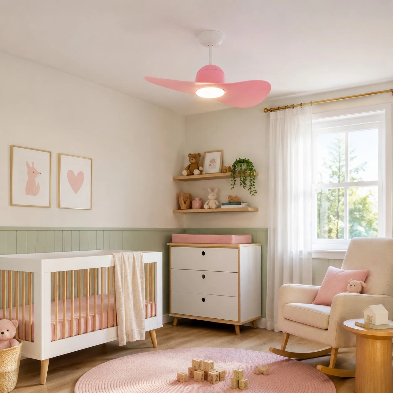 Designer Hat Two-Blade Ceiling Fan Light scene image