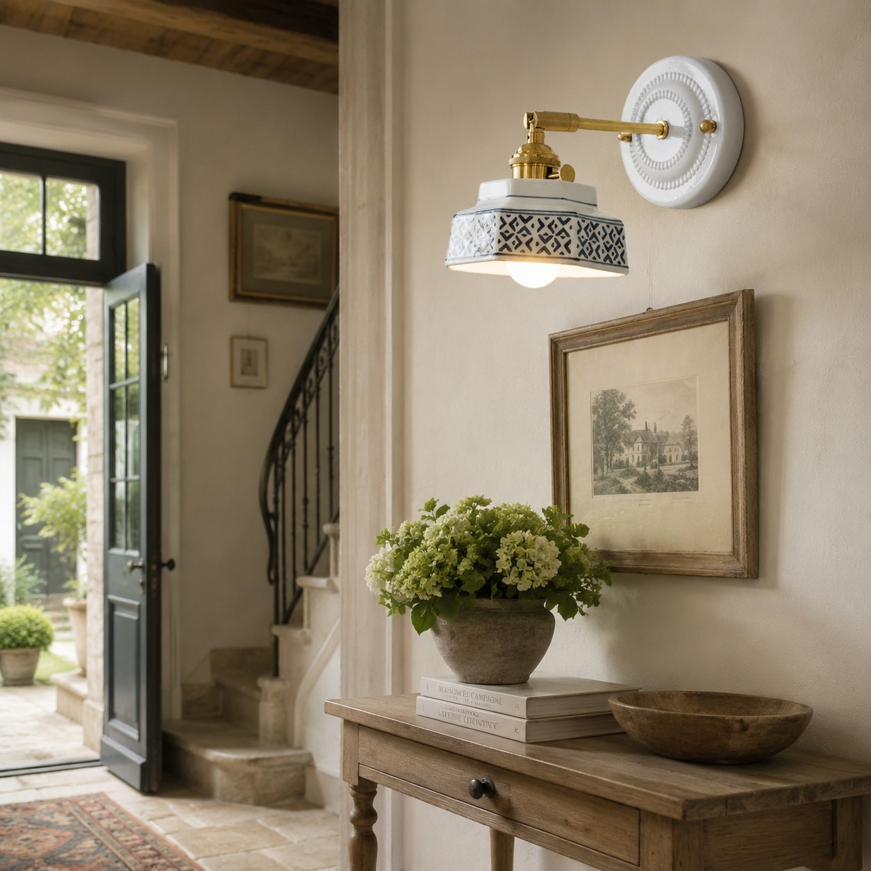 Ceramic wall lamp room scene