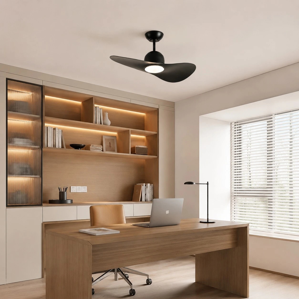 Designer Hat Two-Blade Ceiling Fan Light scene image