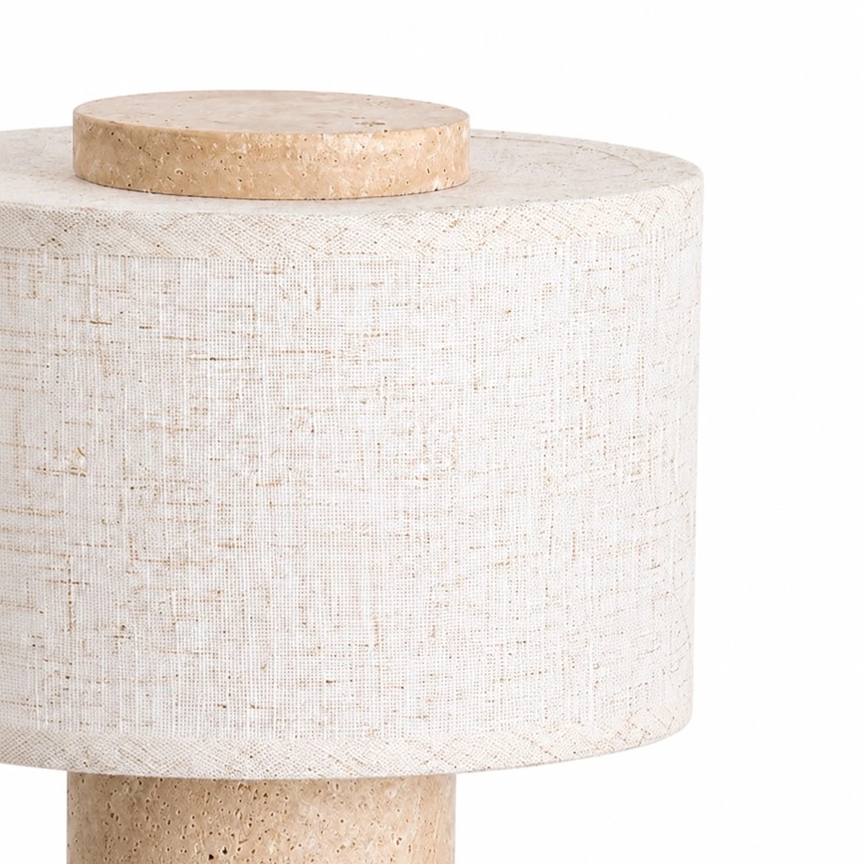 linen texture and stone cap detail