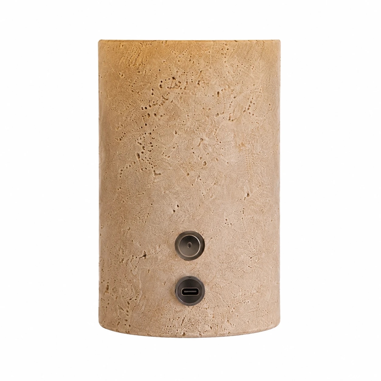 travertine base and touch controls detail