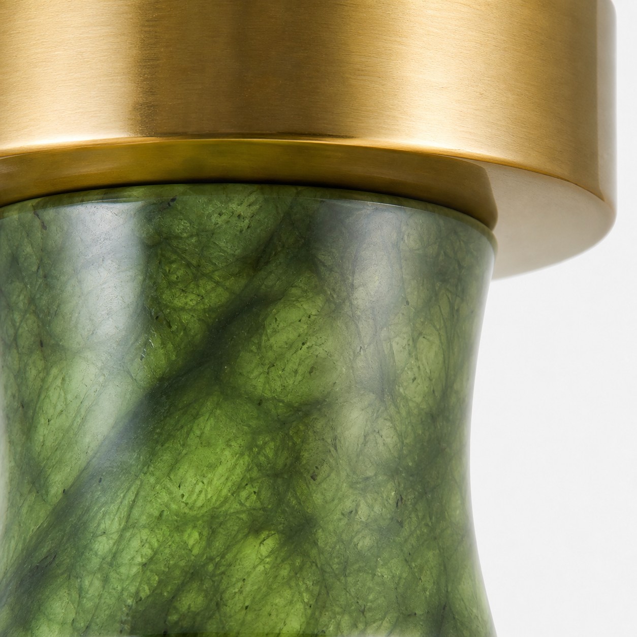 Layered green jade variation near the ceiling plate